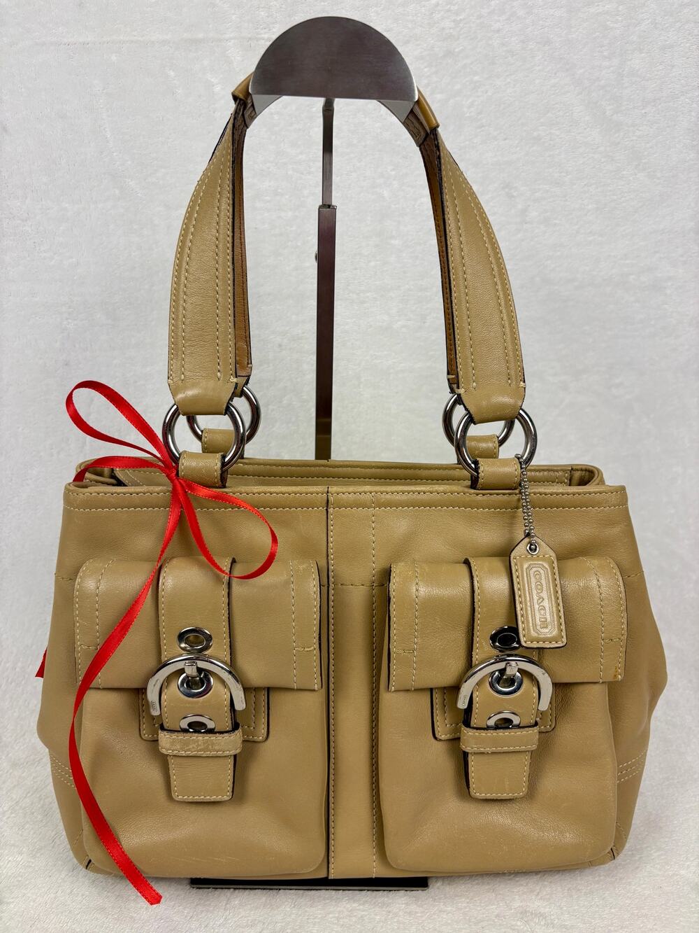 Coach Vintage Y2K Soho Double Pocket Tote in Camel Full Grain Cowhide